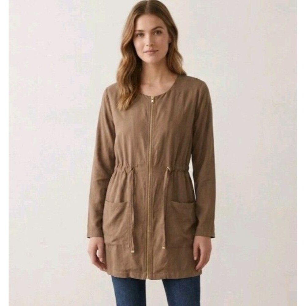 Monroe Main Jacket Size M  Zip Pullstrings Zip 100% Lyocell